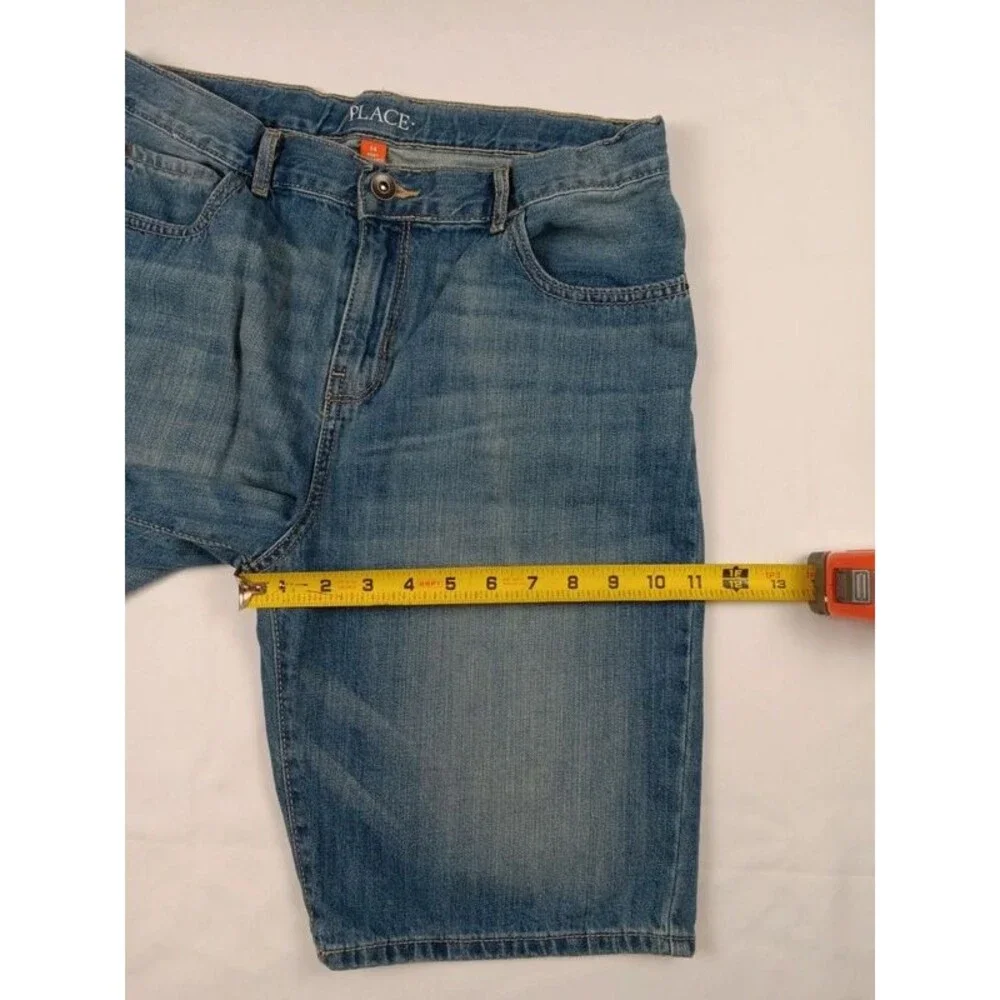 Boys Denim Jean Shorts Husky Blue Size 14
